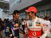 GP Corea, Giovedi', Mark Webber (AUS), Red Bull Racing, RB6 e Jenson Button (GBR), McLaren  Mercedes, MP4-25 