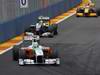 GP Europa, Gara, Vitantonio Liuzzi (ITA), Force India F1 Team, VJM03 davanti a Nico Rosberg (GER), Mercedes GP F1 Team, MGP W01 