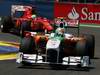 GP Europa, Gara, Adrian Sutil (GER), Force India F1 Team, VJM03 davanti a Fernando Alonso (ESP), Ferrari, F10 