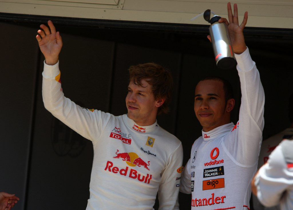 GP Europa, Qualifiche, Sebastian Vettel (GER), Red Bull Racing, RB6 e Lewis Hamilton (GBR), McLaren  Mercedes, MP4-25 