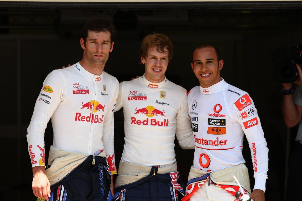 GP Europa, Qualifiche, Sebastian Vettel (GER), Red Bull Racing, RB6 pole position, Mark Webber (AUS), Red Bull Racing, RB6 secondo e Lewis Hamilton (GBR), McLaren  Mercedes, MP4-25 terzo 