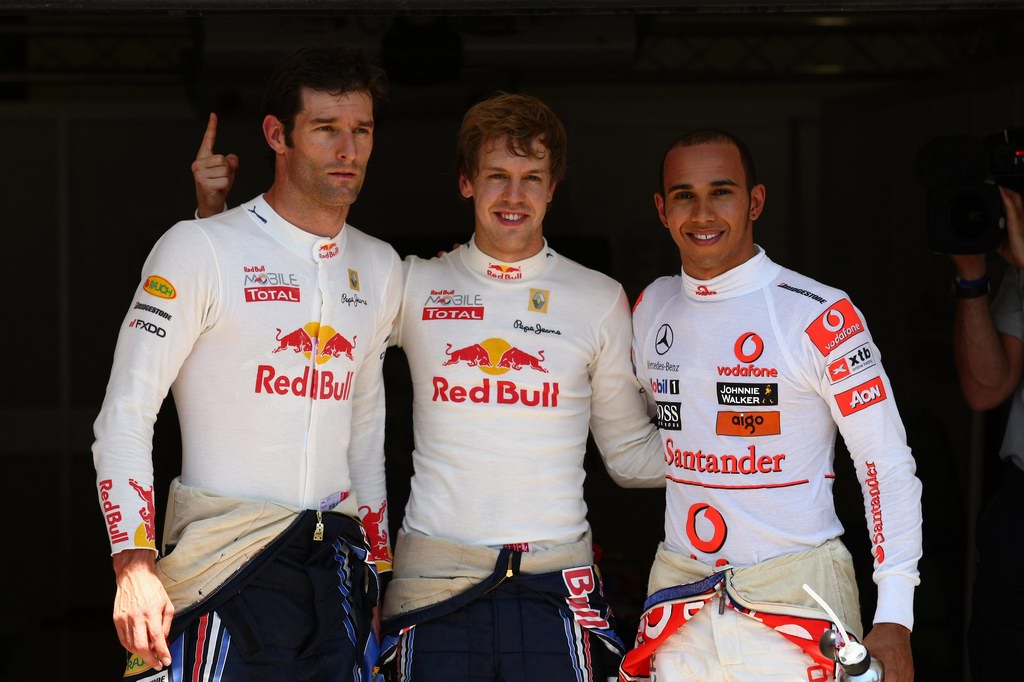 GP Europa, Qualifiche, Sebastian Vettel (GER), Red Bull Racing, RB6 pole position, Mark Webber (AUS), Red Bull Racing, RB6 secondo e Lewis Hamilton (GBR), McLaren  Mercedes, MP4-25 terzo 