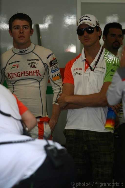 GP Europa, Prove Libere 1, Venerdi', Paul di Resta (GBR), Test Driver, Force India F1 Team e Adrian Sutil (GER), Force India F1 Team, VJM03 