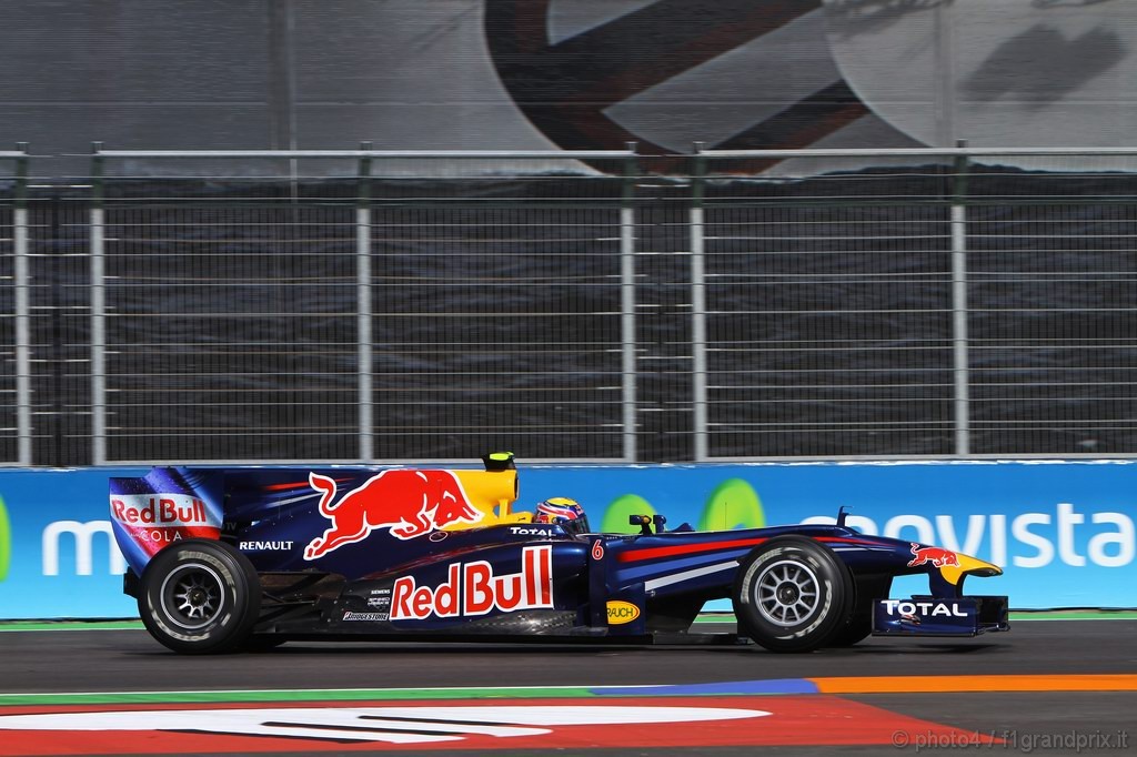 GP Europa, Prove Libere 1, Venerdi', Mark Webber (AUS), Red Bull Racing, RB6 