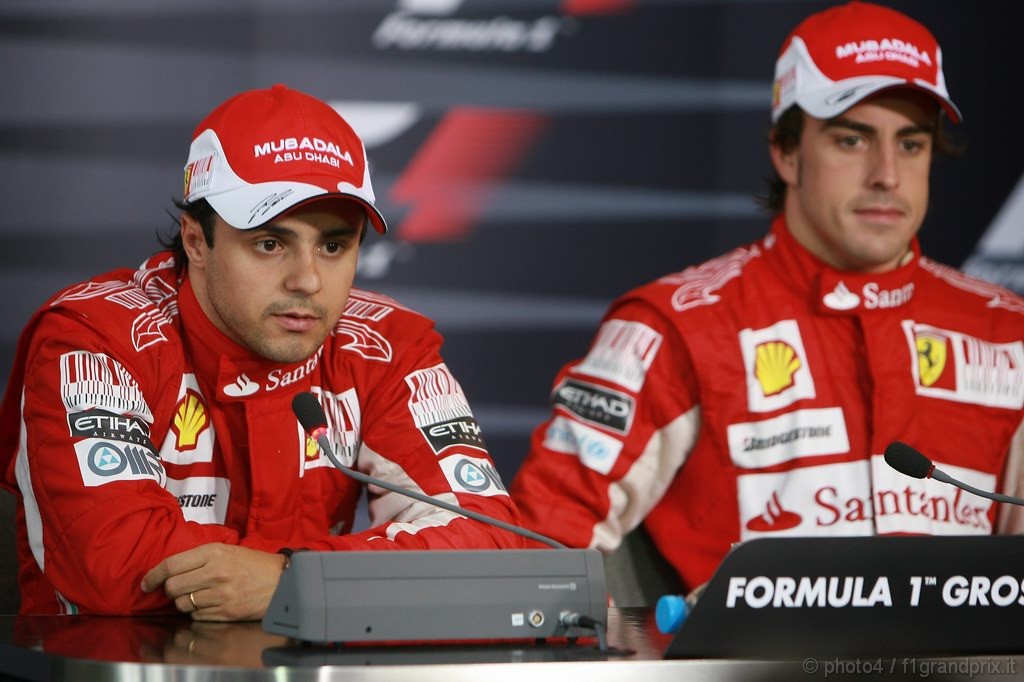 GP Germania, Gara, Conferenza Stampa, Felipe Massa (BRA), Ferrari, F10 e Fernando Alonso (ESP), Ferrari, F10 
