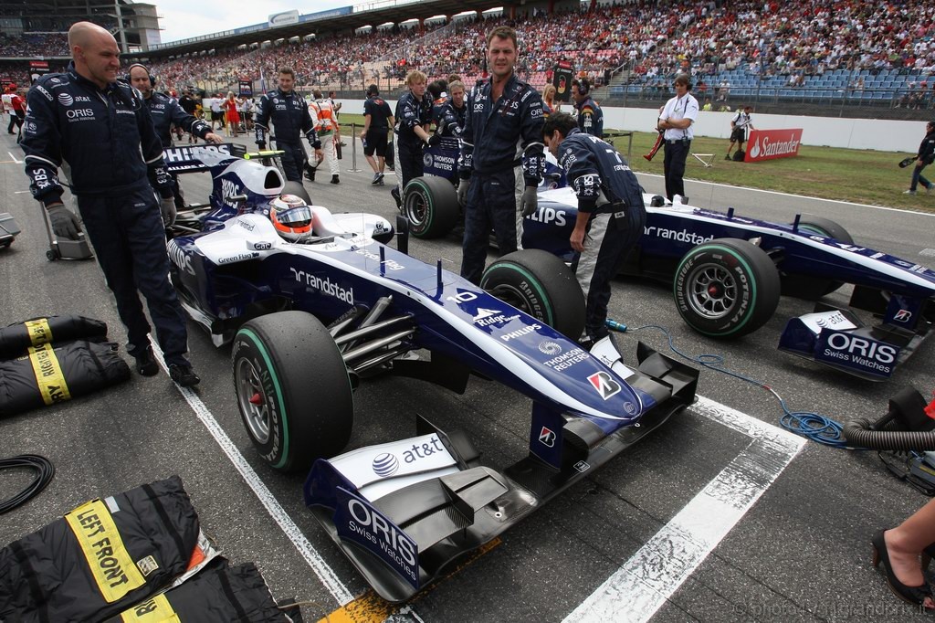 GP Germania, Gara, Nico Hulkenberg (GER), Williams, FW32 e Rubens Barrichello (BRA), Williams, FW32