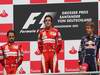 GP Germania, Gara, Fernando Alonso (ESP), Ferrari, F10 vincitore, Felipe Massa (BRA), Ferrari, F10 secondo e Sebastian Vettel (GER), Red Bull Racing, RB6 terzo 