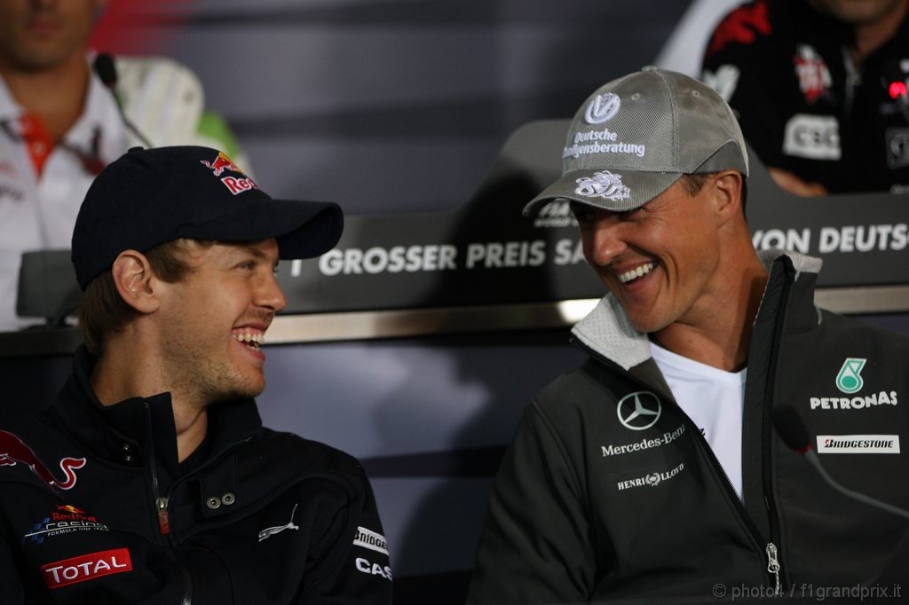 GP Germania, Giovedi', Conferenza Stampa, Sebastian Vettel (GER), Red Bull Racing, RB6 e Mark Webber (AUS), Red Bull Racing, RB6 