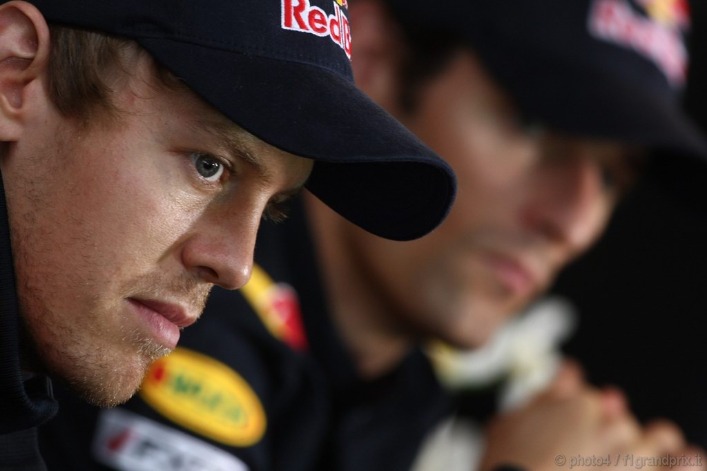 GP Germania, Giovedi', Conferenza Stampa, Sebastian Vettel (GER), Red Bull Racing, RB6 e Mark Webber (AUS), Red Bull Racing, RB6 
