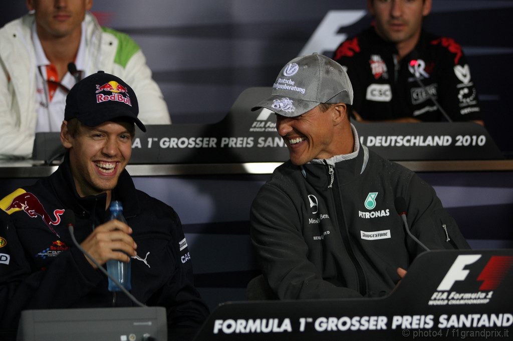 GP Germania, Giovedi', Conferenza Stampa, Sebastian Vettel (GER), Red Bull Racing, RB6 e Mark Webber (AUS), Red Bull Racing, RB6 