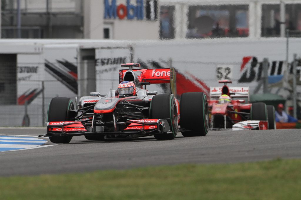 GP Germania, Prove Libere 3, Sabato, Jenson Button (GBR), McLaren  Mercedes, MP4-25 davanti a Felipe Massa (BRA), Ferrari, F10 