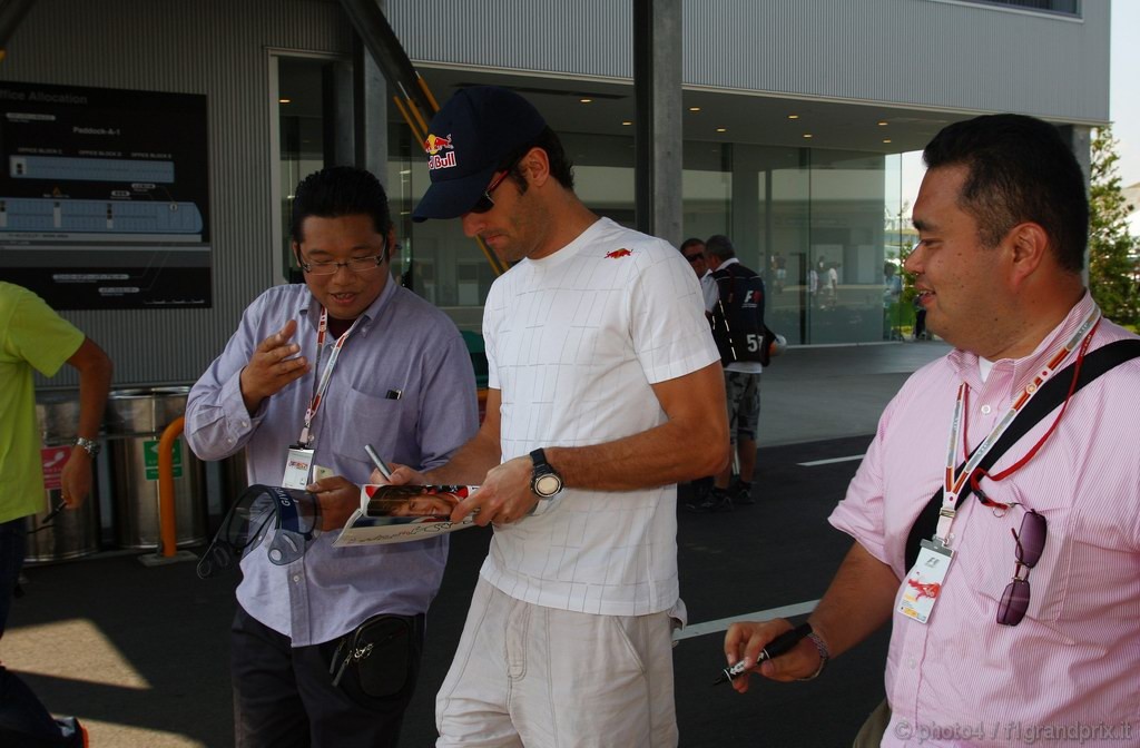 GP Giappone, Giovedi', Mark Webber (AUS), Red Bull Racing, RB6 