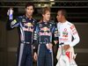 GP Giappone, Domenica, Qualifiche, Mark Webber (AUS), Red Bull Racing, RB6 secondo, Sebastian Vettel (GER), Red Bull Racing, RB6 pole position e Lewis Hamilton (GBR), McLaren Mercedes, MP4-25 terzo