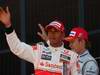 GP Gran Bretagna, Gara, Lewis Hamilton (GBR), McLaren  Mercedes, MP4-25 secondo e Nico Rosberg (GER), Mercedes GP F1 Team, MGP W01 terzo 