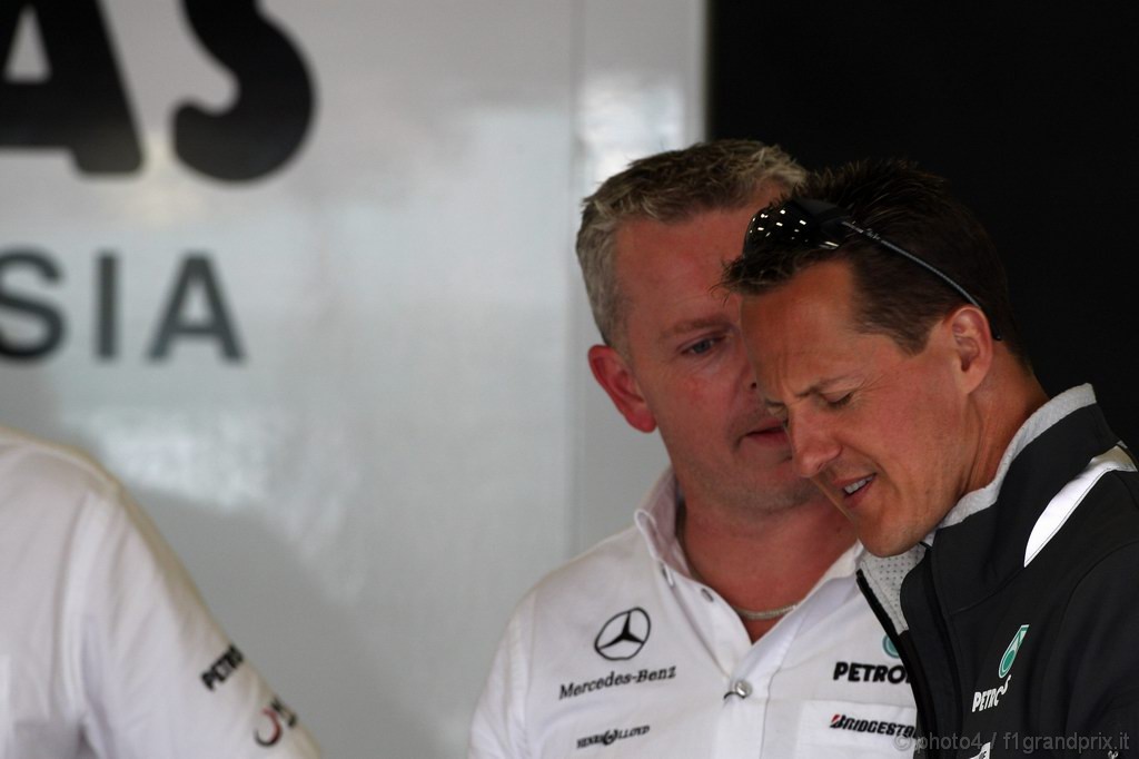 GP Gran Bretagna, Giovedi', Michael Schumacher (GER), Mercedes GP  F1 Team, MGP W01 