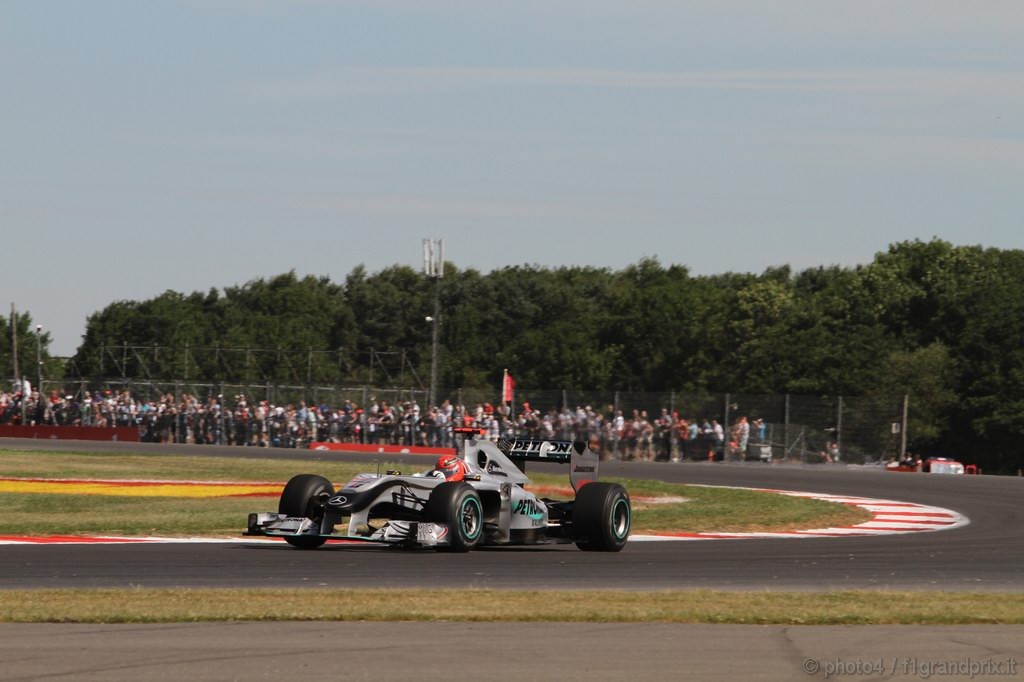 GP Gran Bretagna, Prove Libere 1, Venerdi', Michael Schumacher (GER), Mercedes GP  F1 Team, MGP W01 