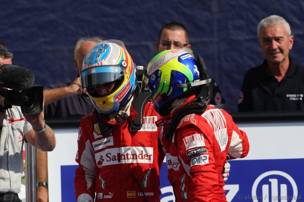 GP Italia, Gara, Fernando Alonso (ESP), Ferrari, F10 vincitore e Felipe Massa (BRA), Ferrari, F10 terzo 