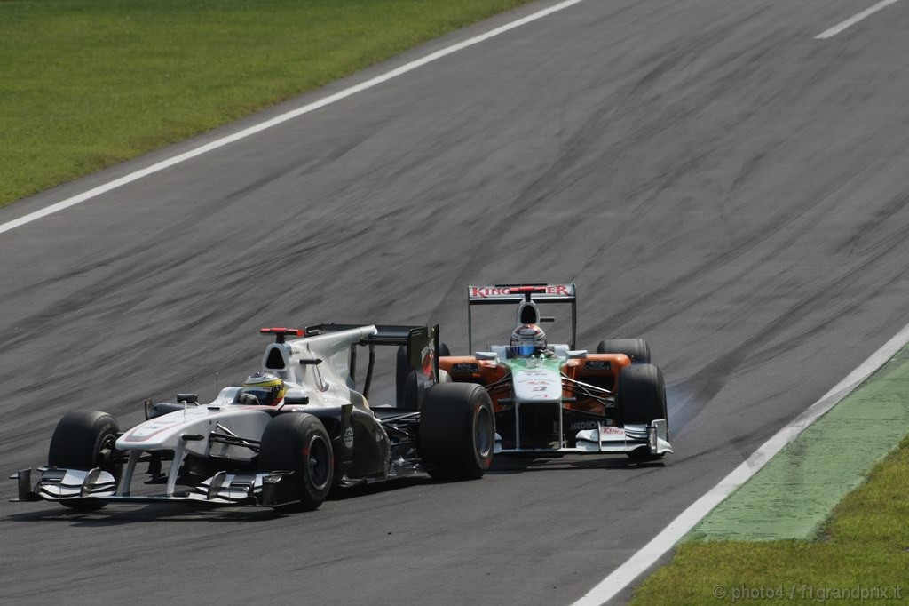 GP Italia, Gara, Adrian Sutil (GER), Force India F1 Team, VJM03 e Pedro de la Rosa (ESP), BMW Sauber F1 Team, C29 