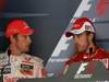 GP Italia, Gara, Conferenza Stampa, Fernando Alonso (ESP), Ferrari, F10 vincitore e Jenson Button (GBR), McLaren Mercedes, MP4-25 secondo