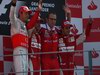 GP Italia, Gara, Fernando Alonso (ESP), Ferrari, F10 vincitore, Jenson Button (GBR), McLaren  Mercedes, MP4-25 secondo, Felipe Massa (BRA), Ferrari, F10 terzo e Stefano Domenicali (ITA), Head of the Gestione Sportiva 