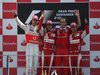 GP Italia, Gara, Fernando Alonso (ESP), Ferrari, F10 vincitore, Jenson Button (GBR), McLaren Mercedes, MP4-25 secondo, Felipe Massa (BRA), Ferrari, F10 terzo e Stefano Domenicali (ITA), Head of the Gestione Sportiva
