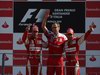 GP Italia, Gara, Fernando Alonso (ESP), Ferrari, F10 vincitore, Jenson Button (GBR), McLaren  Mercedes, MP4-25 secondo, Felipe Massa (BRA), Ferrari, F10 terzo e Stefano Domenicali (ITA), Head of the Gestione Sportiva 