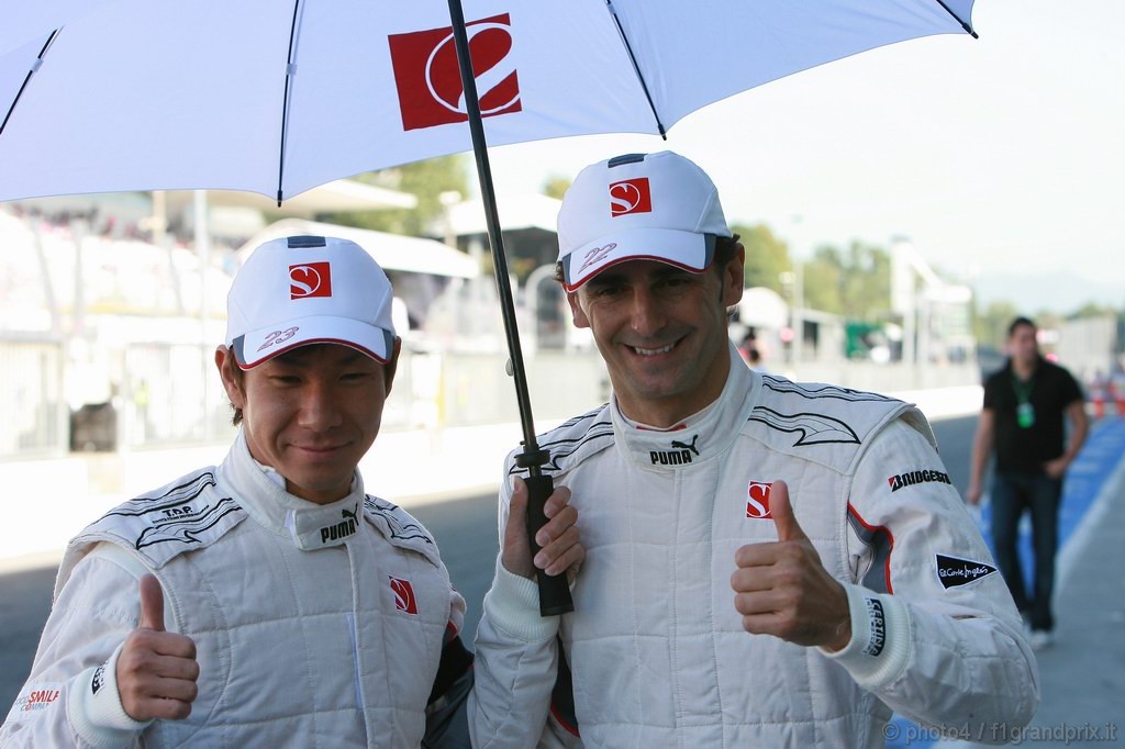 GP Italia, Prove Libere 3, Sabato, Kamui Kobayashi (JAP), BMW Sauber F1 Team, C29 e Pedro de la Rosa (ESP), BMW Sauber F1 Team, C29 