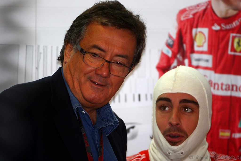 GP Italia, Prove Libere 1, Venerdi', Giancarlo Minardi (ITA) e Fernando Alonso (ESP), Ferrari, F10 