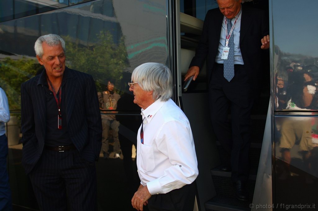 GP Italia, Venerdi', Marco Tranchetti Provera (ITA) with Bernie Ecclestone (GBR), President e CEO of Formula One Management  e Francesco Gori (ITA), Director Pirelli Italy