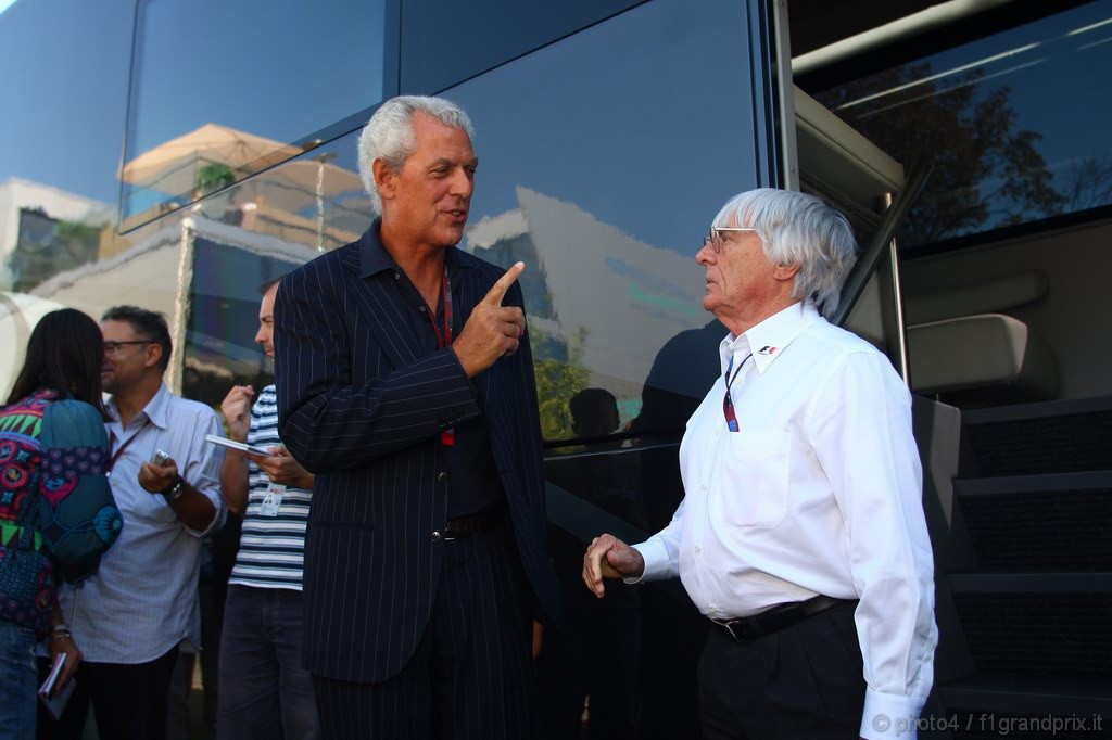 GP Italia, Venerdi', Marco Tranchetti Provera (ITA) with Bernie Ecclestone (GBR), President e CEO of Formula One Management 