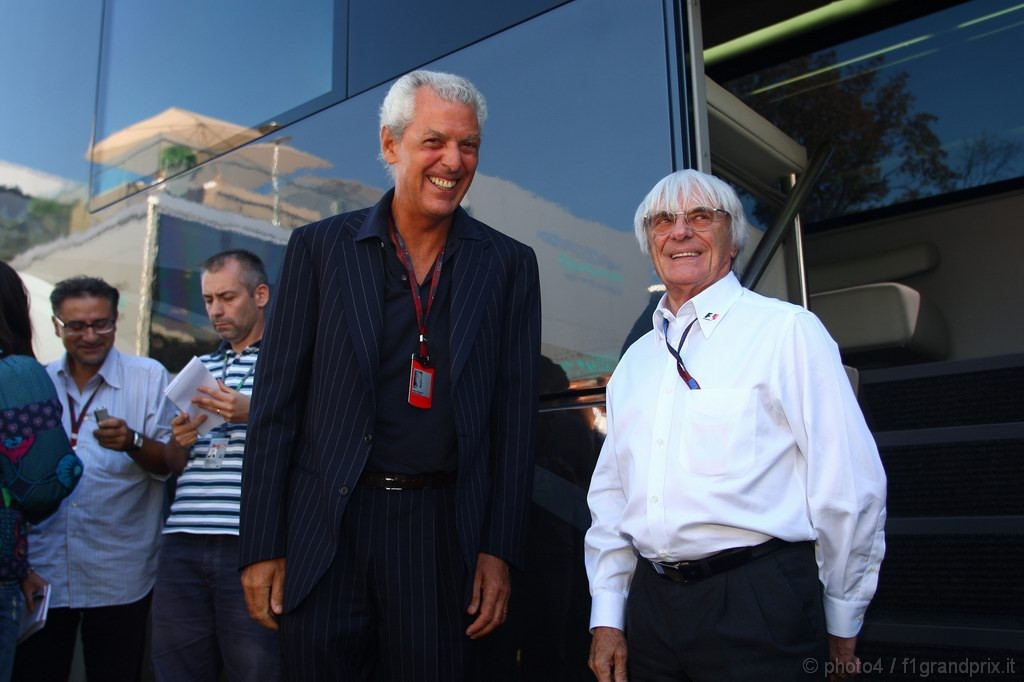 GP Italia, Venerdi', Marco Tranchetti Provera (ITA) with Bernie Ecclestone (GBR), President e CEO of Formula One Management 