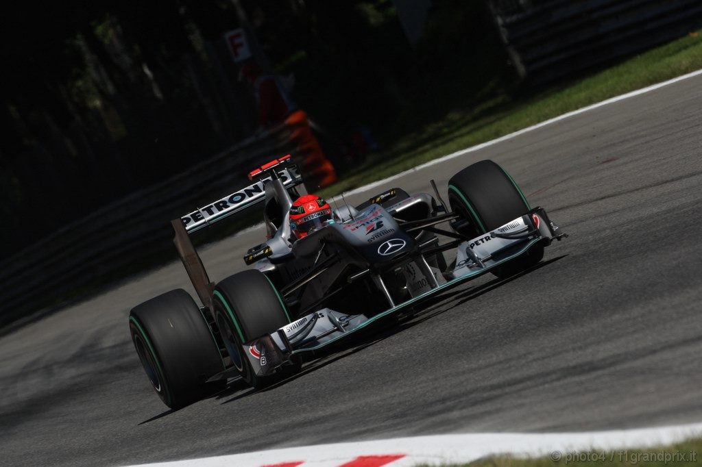 GP Italia, Prove Libere 2, Venerdi', Michael Schumacher (GER), Mercedes GP F1 Team, MGP W01