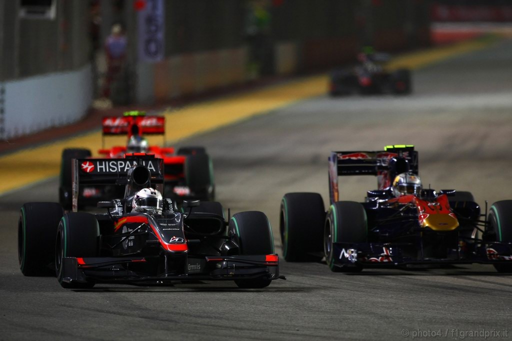 GP Singapore, Gara, Christian Klien (AUT), Test Driver Hispania Racing F1 Team (HRT), F110  e Jaime Alguersuari (SPA), Scuderia Toro Rosso, STR5 