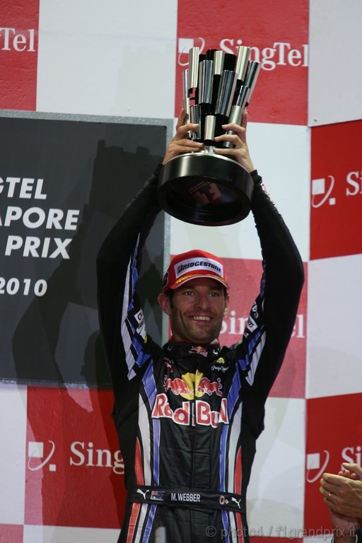 GP Singapore, Gara, Mark Webber (AUS), Red Bull Racing, RB6 terzo 