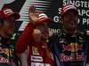 GP Singapore, Gara, Fernando Alonso (ESP), Ferrari, F10 vincitore, Sebastian Vettel (GER), Red Bull Racing, RB6 secondo e Mark Webber (AUS), Red Bull Racing, RB6 terzo 