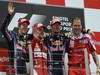 GP Singapore, Gara, Fernando Alonso (ESP), Ferrari, F10 vincitore, Sebastian Vettel (GER), Red Bull Racing, RB6 secondo, Mark Webber (AUS), Red Bull Racing, RB6 terzo e Aldo Costa (ITA), Technical Director, Ferrari   