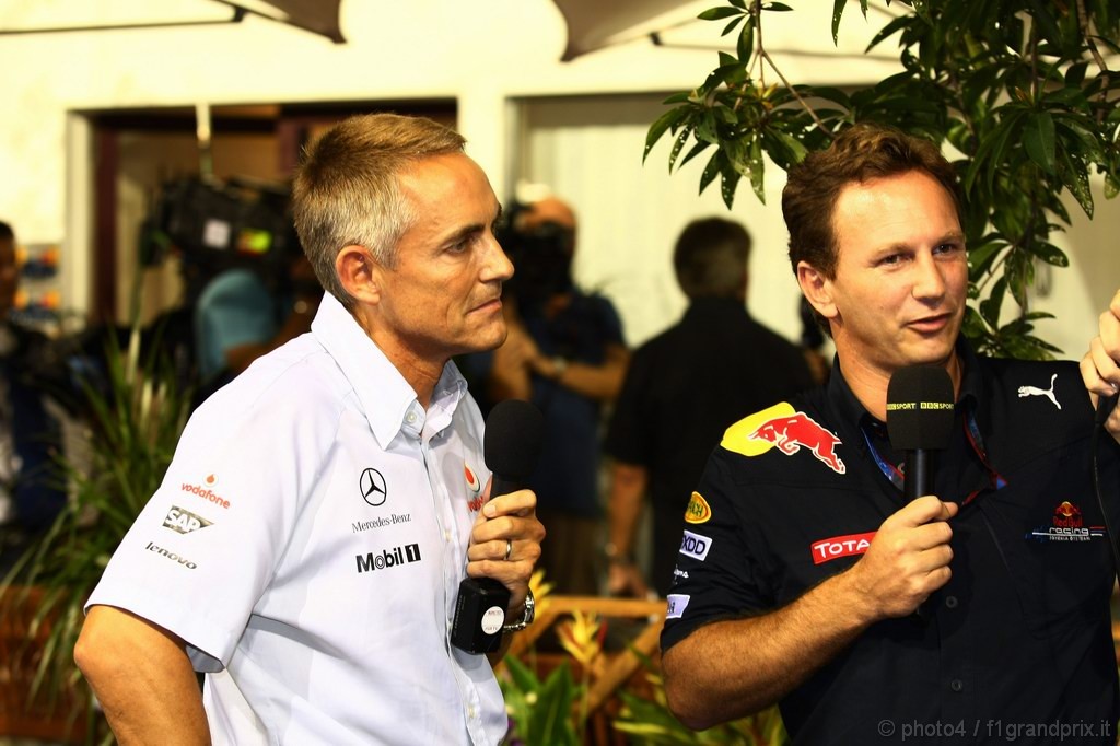 GP Singapore, Prove Libere 3, Sabato, Martin Whitmarsh (GBR), Chief Executive Officer Mclaren e Christian Horner (GBR), Red Bull Racing, Sporting Director 
