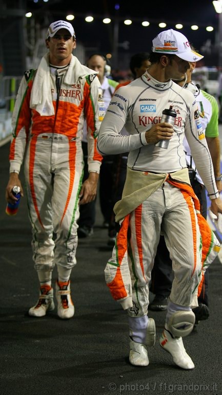 GP Singapore, Prove Libere 3, Sabato, Vitantonio Liuzzi (ITA), Force India F1 Team, VJM03 e Adrian Sutil (GER), Force India F1 Team, VJM03 