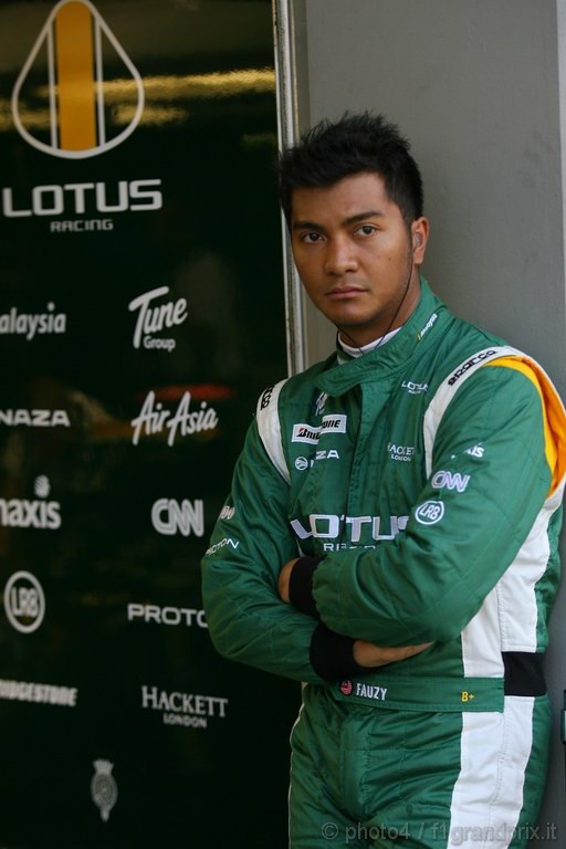 GP Singapore, Prove Libere 1, Venerdi', Fairuz Fauzy (MAL), Test driver Lotus Racing, T127  