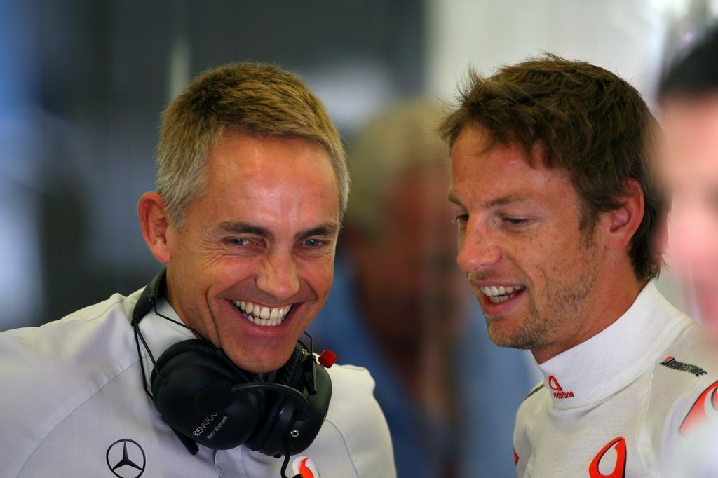 GP Turchia, Prove Libere 1, Venerdi', Jenson Button (GBR), McLaren  Mercedes, MP4-25 e Martin Whitmarsh (GBR), Chief Executive Officer 