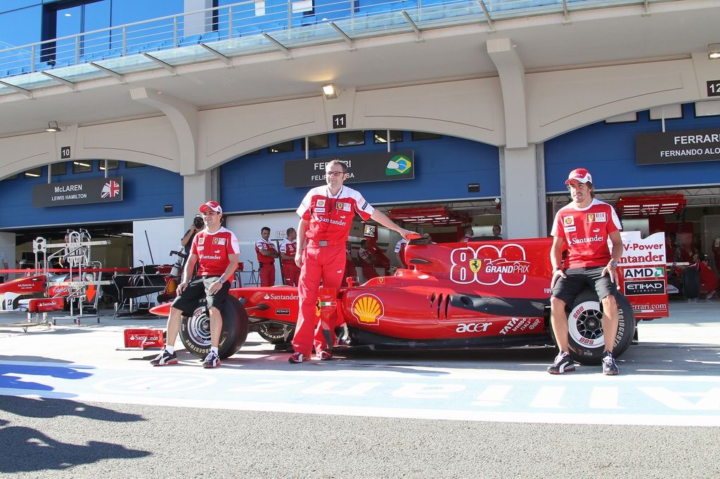 GP Turchia, Giovedi', 800th Grand Prix for  Ferrari, Fernando Alonso (ESP), Ferrari, F10, Stefano Domenicali (ITA), Head of the Gestione Sportiva e Felipe Massa (BRA), Ferrari, F10 