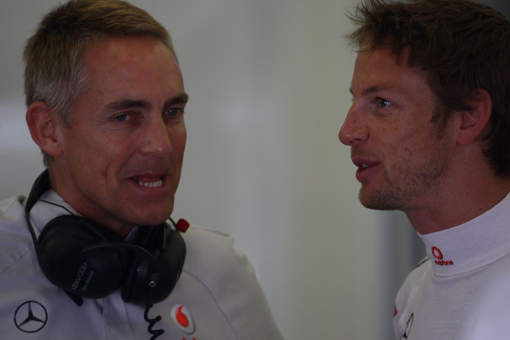 GP Turchia, Prove Libere 1, Venerdi', Jenson Button (GBR), McLaren  Mercedes, MP4-25 e Martin Whitmarsh (GBR), Chief Executive Officer 