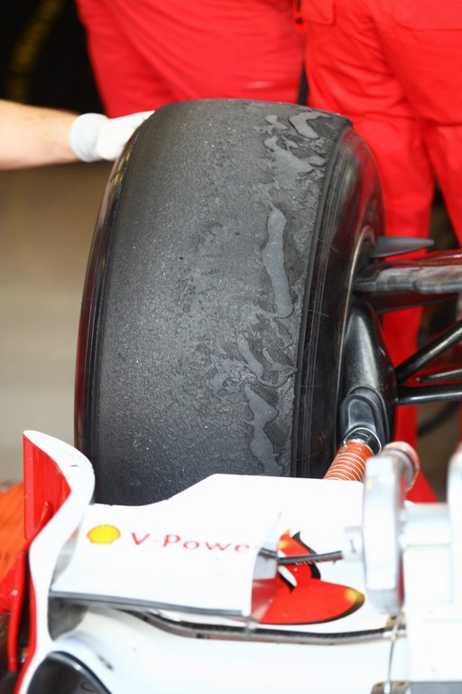 Test Pirelli Abu Dhabi, 
Tyre wear on the Pirelli 