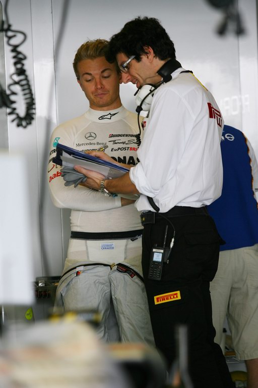 Test Pirelli Abu Dhabi,  
Nico Rosberg (GER), Mercedes GP Petronas with Pirelli staff 
