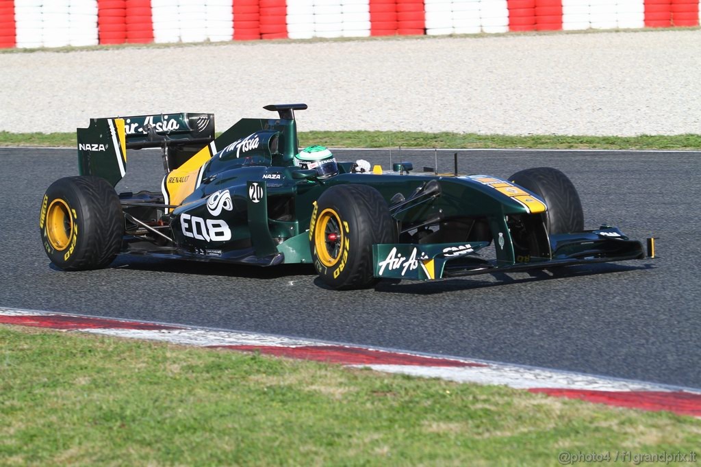 Barcelona Test Febbraio 2011, 18.02.2011- Heikki Kovalainen (FIN), Team Lotus, TL11 