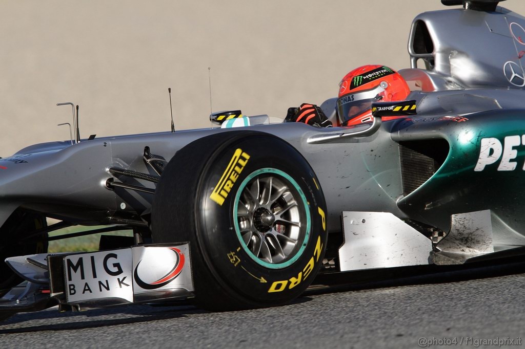 Barcelona Test Febbraio 2011, 18.02.2011- Michael Schumacher (GER), Mercedes GP Petronas F1 Team, MGP W02 