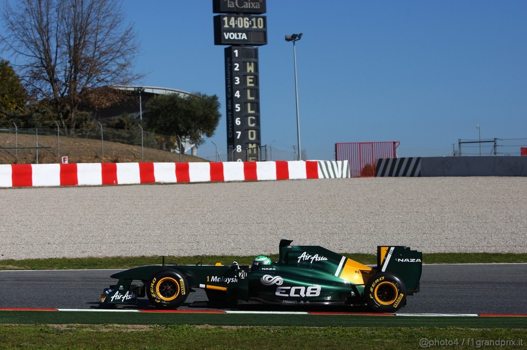 Barcelona Test Febbraio 2011, 18.02.2011- Heikki Kovalainen (FIN), Team Lotus, TL11 