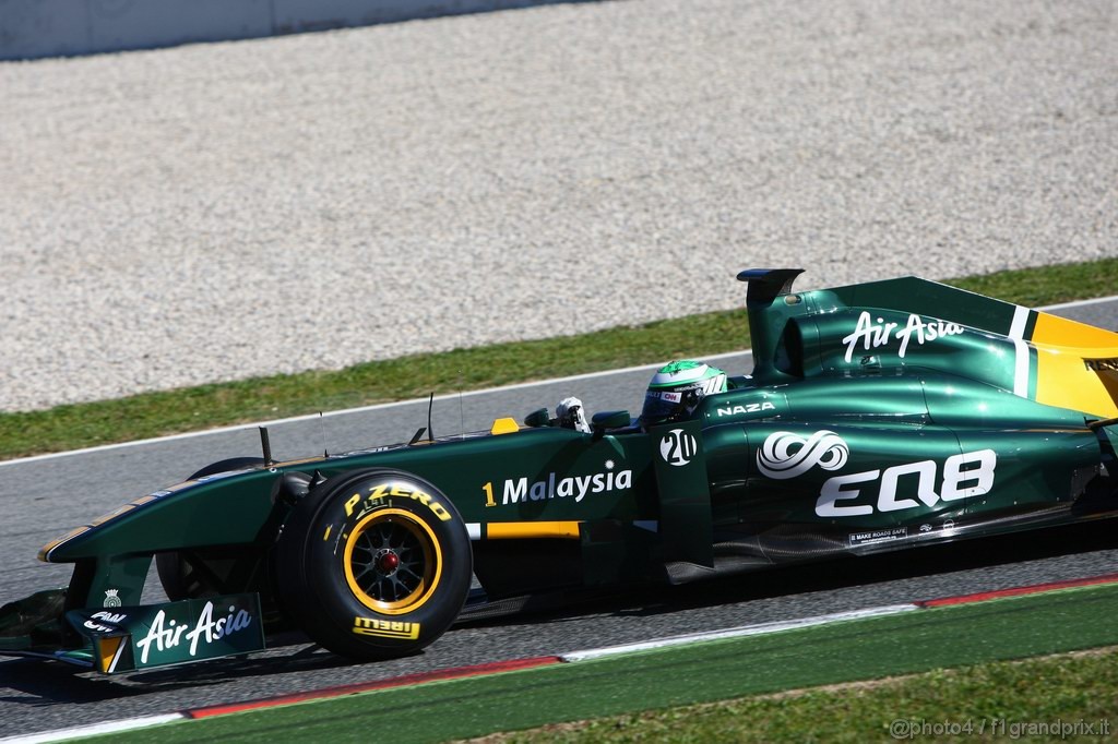 Barcelona Test Febbraio 2011, 18.02.2011- Heikki Kovalainen (FIN), Team Lotus, TL11 