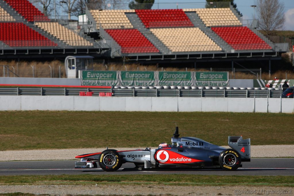 Barcelona Test Febbraio 2011, 18.02.2011- Jenson Button (GBR), McLaren  Mercedes, MP4-26 
