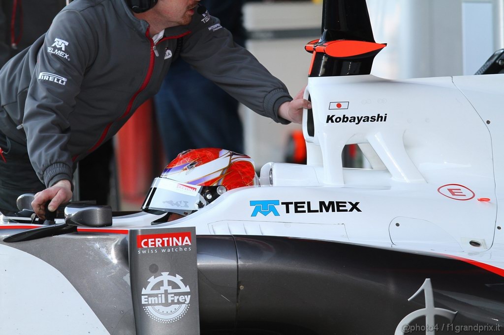 Barcelona Test Febbraio 2011, 19.02.2011- Kamui Kobayashi (JAP), Sauber F1 Team C30 